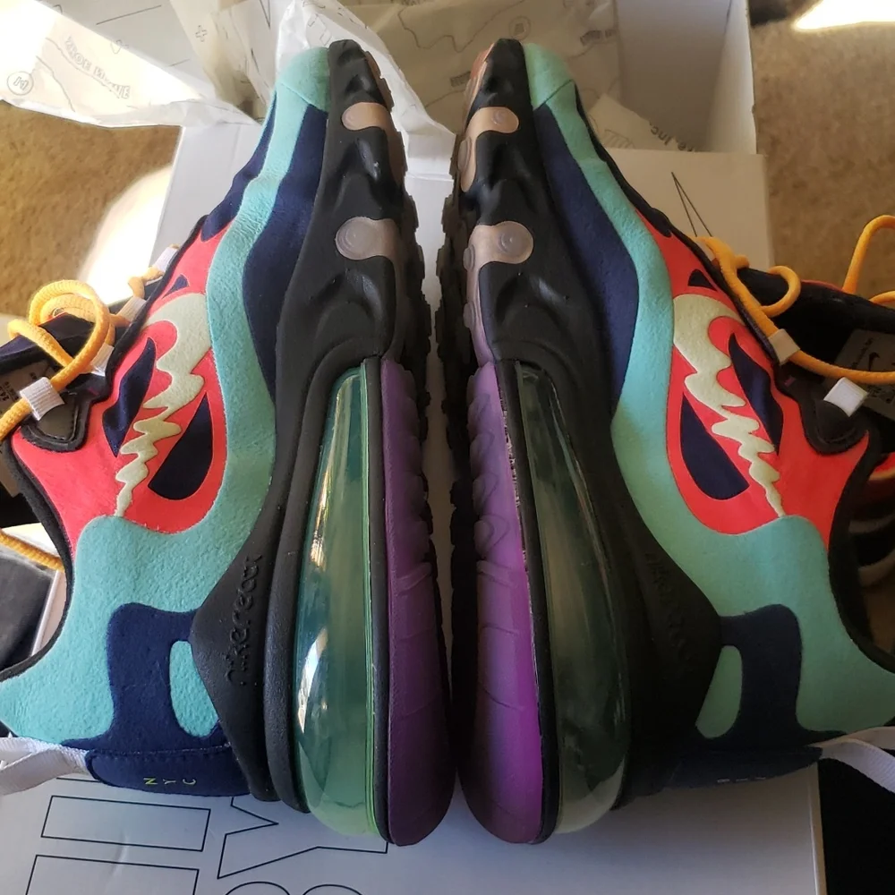 Nike Air Max 270 React Customized Sneakers Size 6.5 - Picture 6 of 14